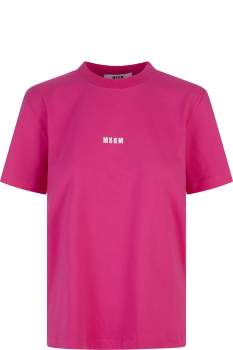 ウィメンズ新着アイテム MSGM Fuchsia T-shirt With Micro Logo