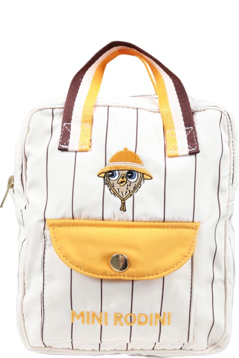 Mini Rodini Accessories & Gifts for Boys Mini Rodini Ivory Backpack For Kids With Owl