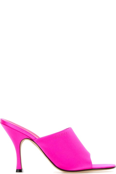 Gucci Fuchsia Satin Mules