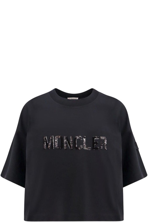 ウィメンズ ウェア Moncler Logo Detailed Cropped T-shirt