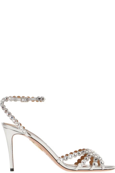 أدوات منزلية Aquazzura Embellished Nappa Leather Tequila Sandals