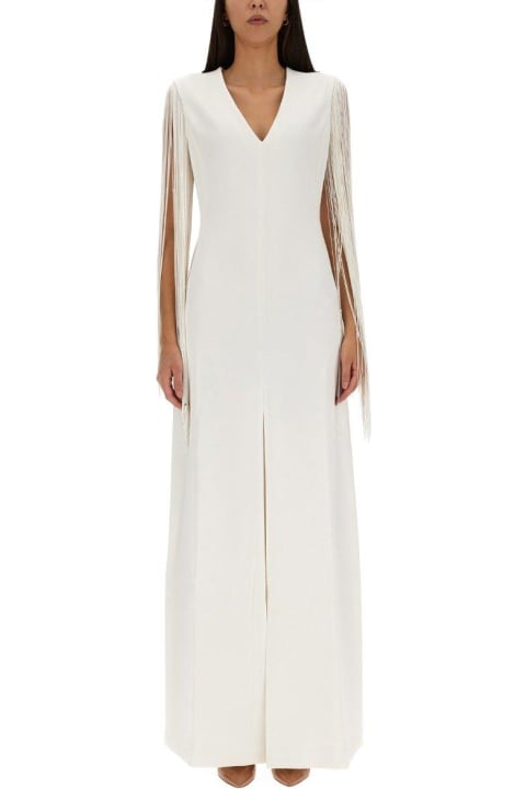 Homeware Max Mara Vneck Fringed Dress