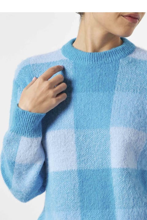 Homeware MC2 Saint Barth Woman Brushed Sweater With Check Pattern