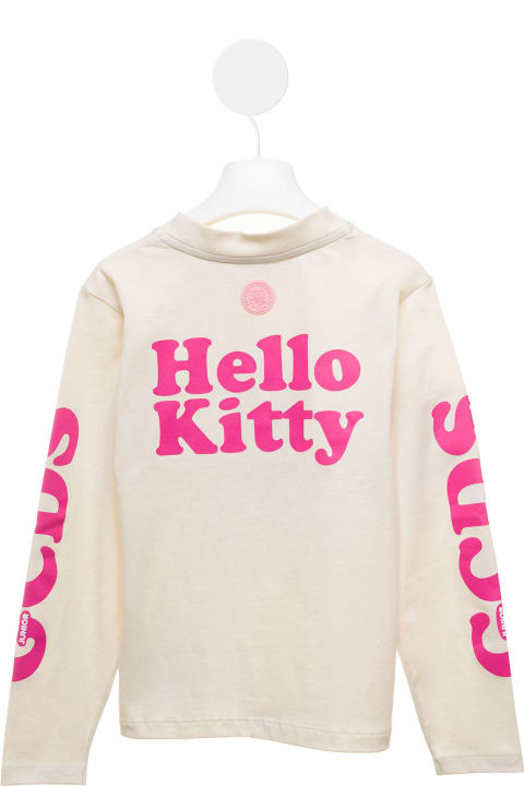 Hello Kitty Gcds Kids Girl's White Cotton Sweatshirt