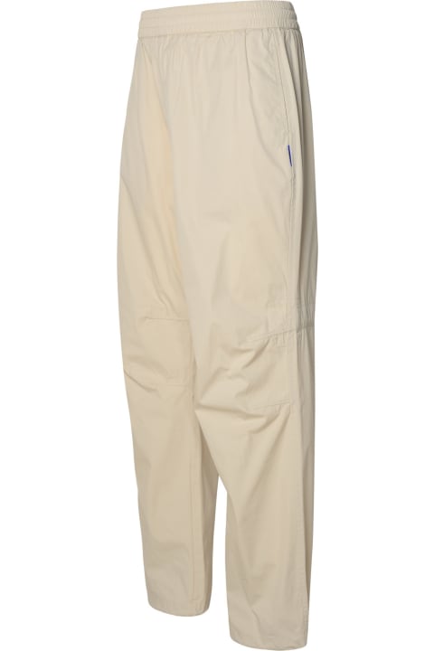Pants for Men Burberry Beige Cotton Blend Trousers