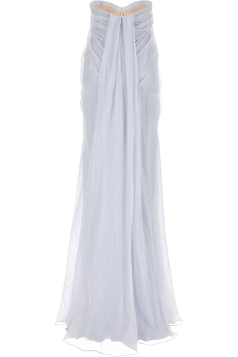 Fashion for Women Alexander McQueen Powder Blue Chiffon Long Dress