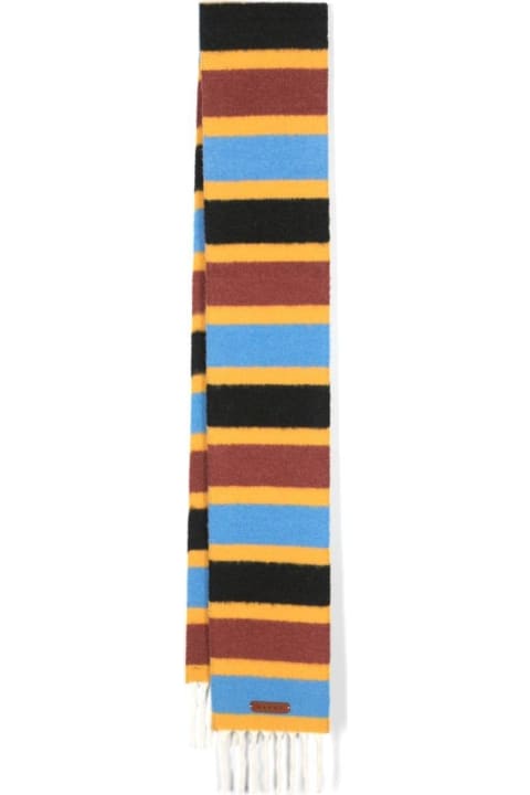 Marni Scarves for Men Marni Striped Fringed Knit Scarf