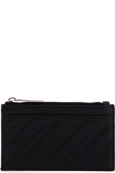 Off-White Wallets for Men Off-White Leather Diag Card Holder