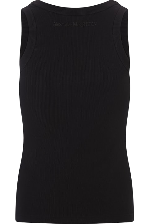 Topwear for Women Alexander McQueen Black Ribbed Tank Top