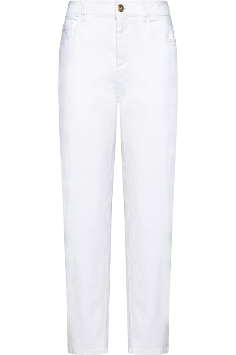 ウィメンズ Brunello Cucinelliのウェア Brunello Cucinelli 5 Pockets Jeans With Monile Detail In Stretch Cotton Denim
