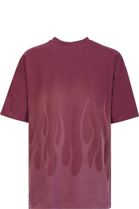 Vision of Super for Men Vision of Super Wine Lasered Flames T-shirt