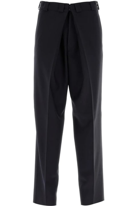 Givenchy Pants for Women Givenchy Midnight Blue Wool Blend Wide-leg Pant