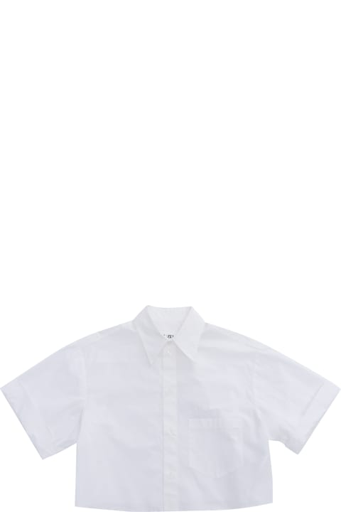 ガールズ MM6 Maison Margielaのシャツ MM6 Maison Margiela White Cropped T-shirt