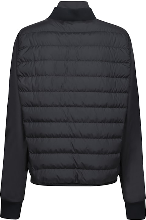Moncler الملابس لـ القسم الرجالي Moncler Black Polyester Verde Jacket