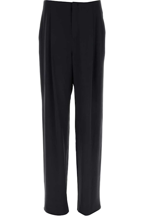 Pants for Men Saint Laurent Dark Blue Crepe Pant