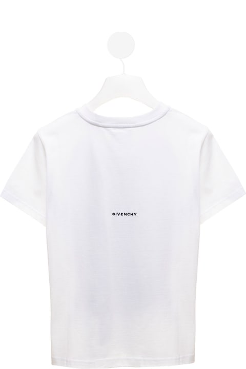 White Cotton T-shirt With Graffiti Print Givenchy Kids Boy
