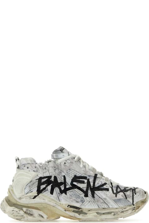 Shoes for Women Balenciaga White Mesh And Rubber Runner Sneakers