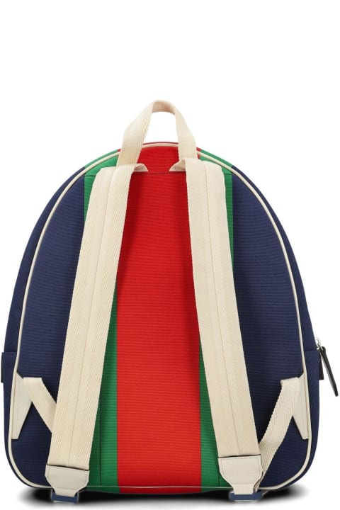 Gucci for Kids Gucci Logo Patch Zip-up Backpack