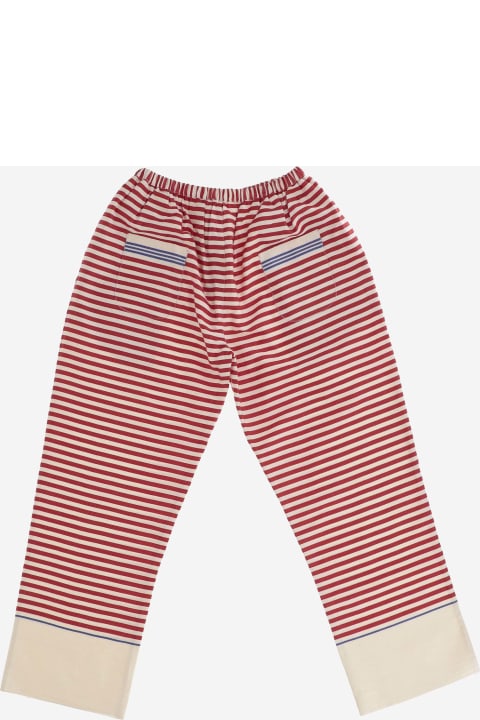 Péro for Girls Péro Cotton And Silk Pants With Striped Pattern