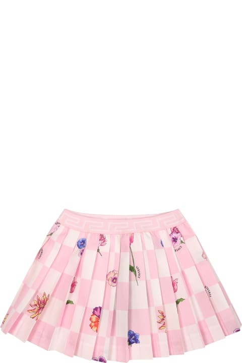 Fashion for Baby Girls Versace Pink Skirt For Baby Girl With Flower Print