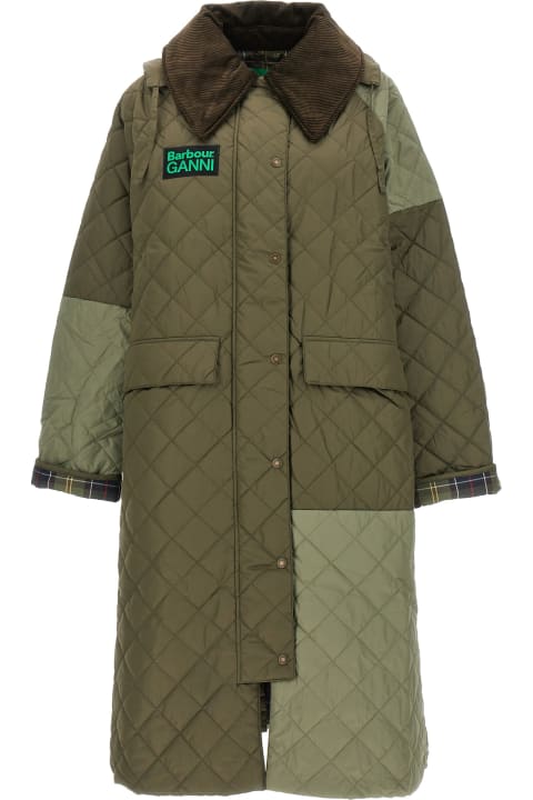 'quilted Burghley' Long Down Jacket