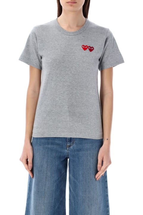 Fashion for Women Comme des Garçons Play Double Heart T-shirt