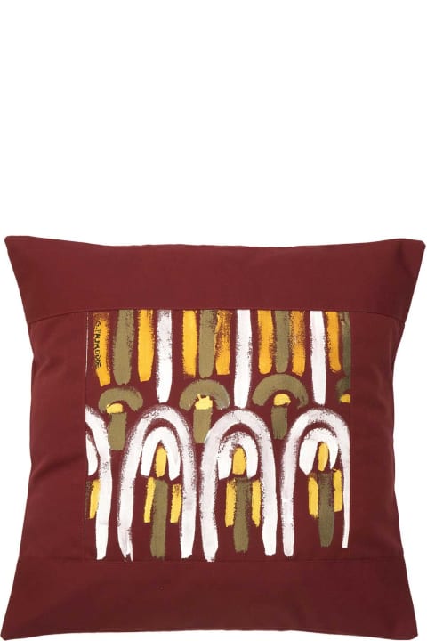 Le Botteghe su Gologone for Women Le Botteghe su Gologone Cotton Hand Painted Indoor Cushion 40x40 cm