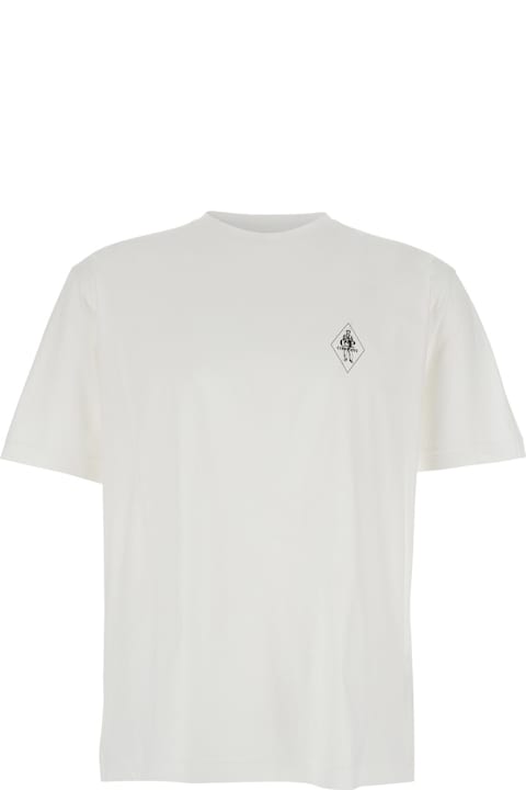 C.P. Company Topwear for Men C.P. Company White Crewneck T-shirt With Logo Detail On The Front In Cotton Woman