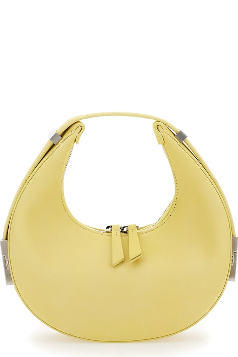 Homeware OSOI 
mini Toni
 Yellow Shoulder Bag With Engraved Logo In Leather Woman