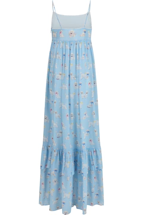 Fiorucci for Kids Fiorucci Poodle-print Tiered Maxi Dress
