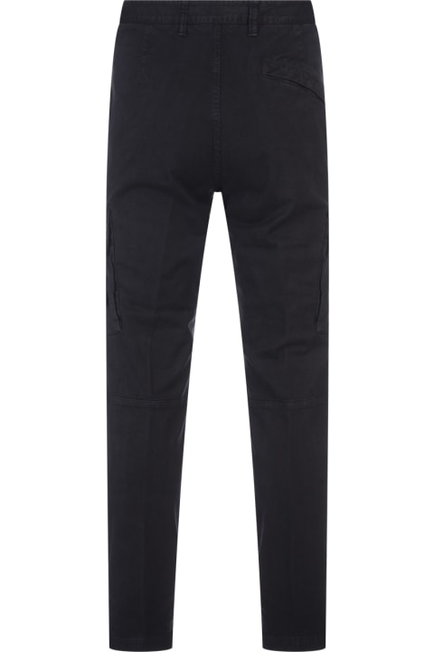 Stone Island Pants for Men Stone Island Navy Blue Cargo Trousers In Broken Twill Stretch Cotton