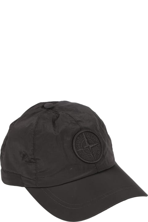 Hats for Men Stone Island Logo Embroidered Cap