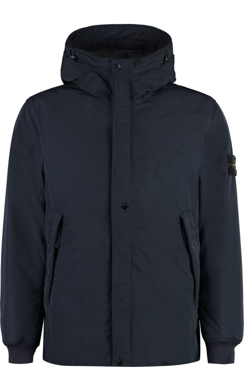 Stone Island Sale for Men Stone Island Light Soft Shell Check Grid Jacket In Navy Blue