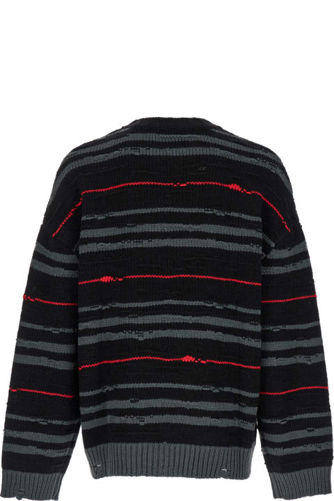 Juun.J Clothing for Men Juun.J Multicolor Striped Sweater With Used Effect In Wool Man