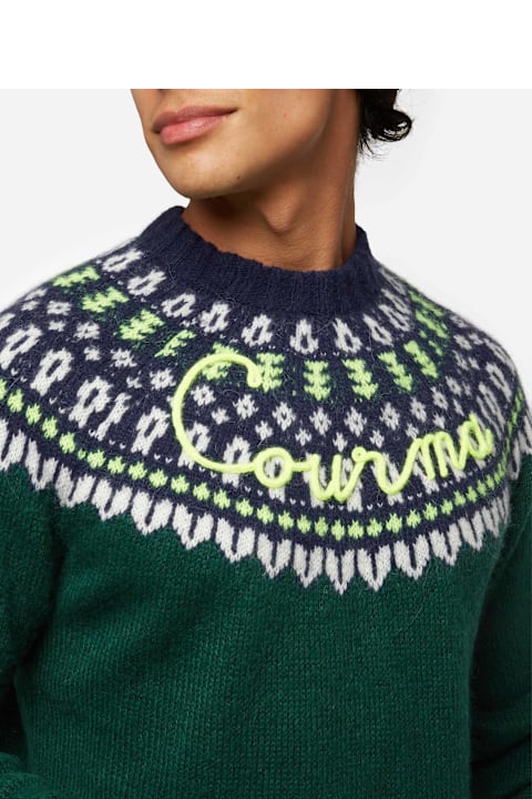 Homeware MC2 Saint Barth Alpaca Sweater Heron Nordic Soft With Fair Isle Jacquard And Courma Embroidery