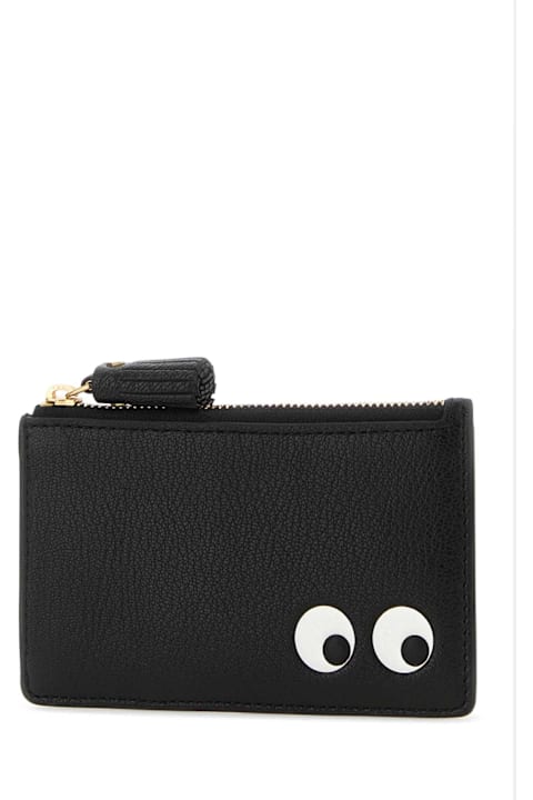 Anya Hindmarch for Men Anya Hindmarch Black Leather Eyes Card Holder