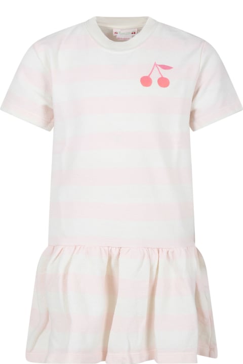 Bonpoint Kids Bonpoint Ivory Dress For Girl With Iconic Cherries