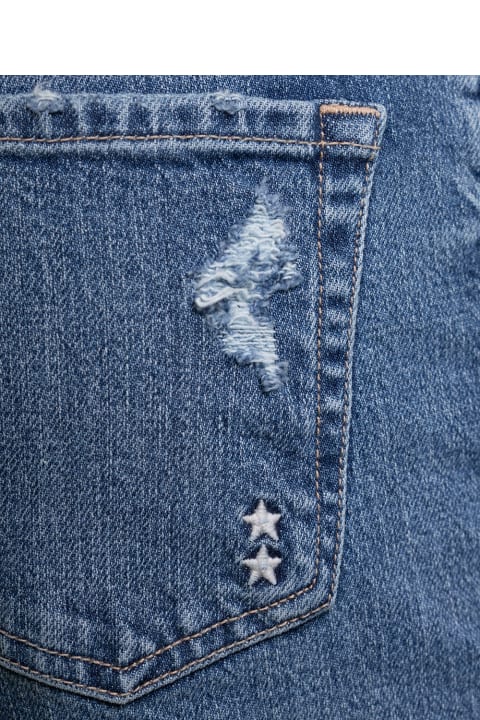 Blue Pam Mini Flare Jeans In Denim Icon Denim Woman