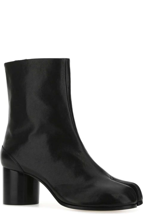 Maison Margiela Black Leather Tabi Ankle Boots