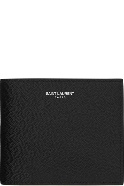 Saint Laurent Wallets for Men Saint Laurent Ysl Pfu(128y)sl Grain De Poudre Matt Techno