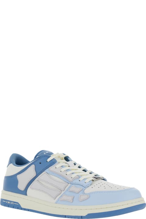 AMIRI Sneakers for Men AMIRI 'skel Top Low' Light Blue And Blue Bi-color Sneakers With Skeleton Patch In Leather Man