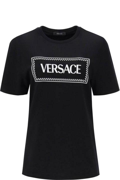 ウィメンズ Versaceのウェア Versace Embroidered Logo T-shirt
