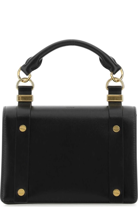 ウィメンズ バッグ Chloé Black Leather Small Ora Handbag