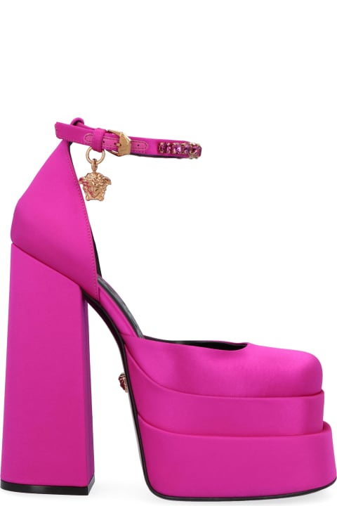 Versace High-Heeled Shoes for Women Versace Medusa Aevitas Satin Pumps