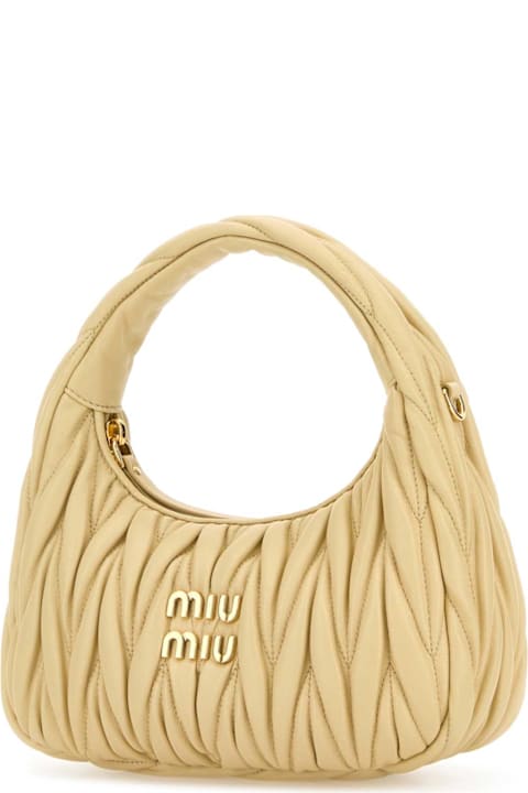 Bags for Women Miu Miu Cream Nappa Leather Wander Handbag