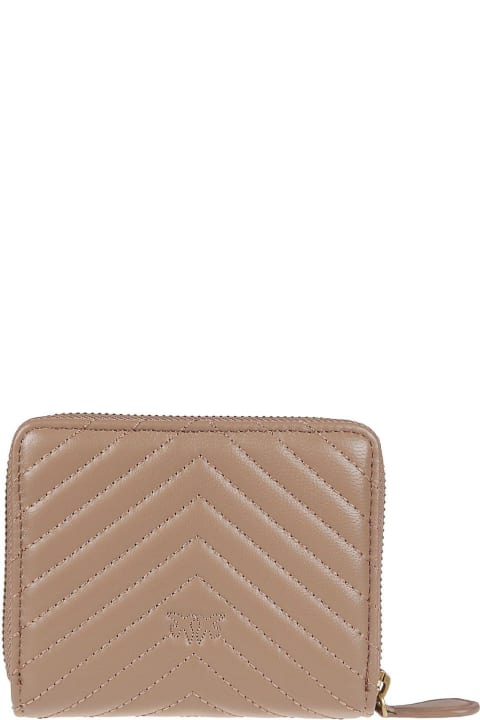 Pinko for Women Pinko Logo Plaque Quilted Zipped Wallet