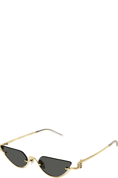 Gucci Eyewear Eyewear for Women Gucci Eyewear Gg1603s Linea Gg Logo 001 Gold Grey Sunglasses