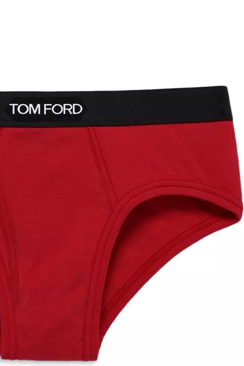 Tom Ford Man 's Bicolor Cotton Briefs With Logo