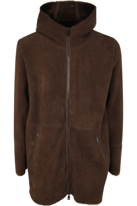 Giorgio Brato Coats & Jackets for Men Giorgio Brato Sheepskin Long Coat With Hood