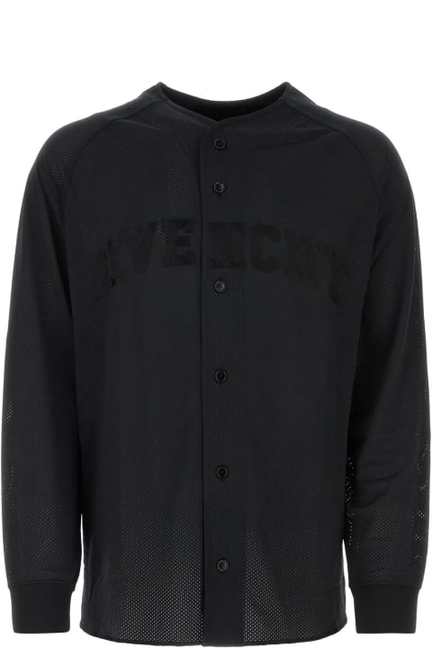 Givenchy Clothing for Men Givenchy College Baseball Shirt In Black Mesh